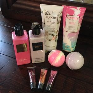 Assorted beauty products